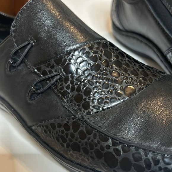 RIEKER Black Leather Flats Anti-Stress Slip-on Comfort Driving Loafer Shoes - Picture 12 of 16